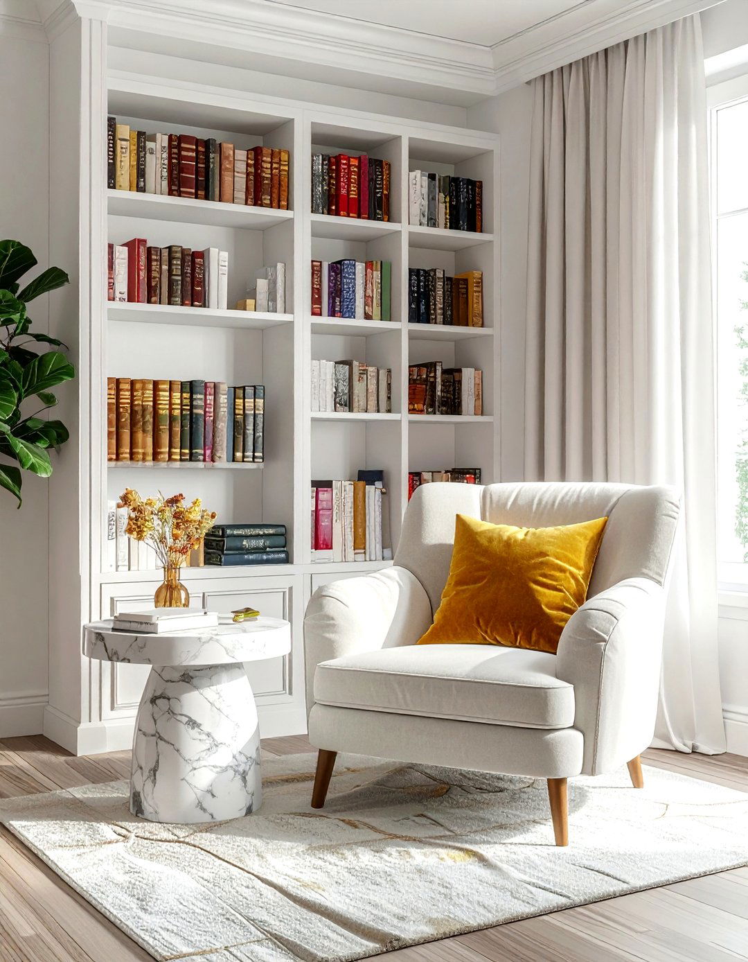 Reading Nook Storage - 30 living room organization hacks