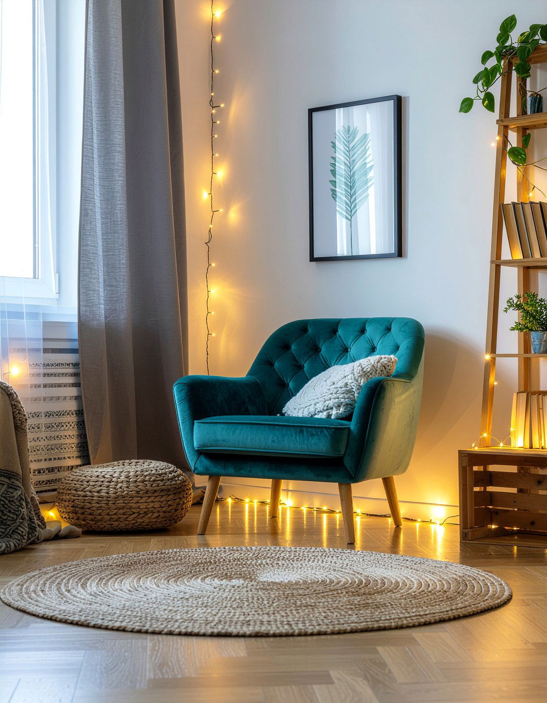 Reading Nook String Lights - 30 bedroom string lights ideas