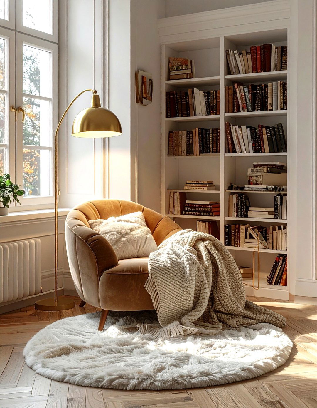 Reading nook with books - 30 book collection display ideas