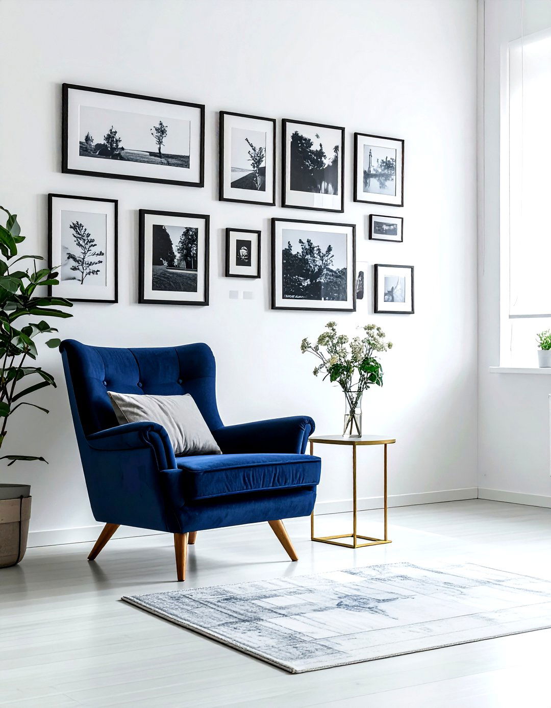 Reading nook with gallery wall - 30 living room reading nook ideas