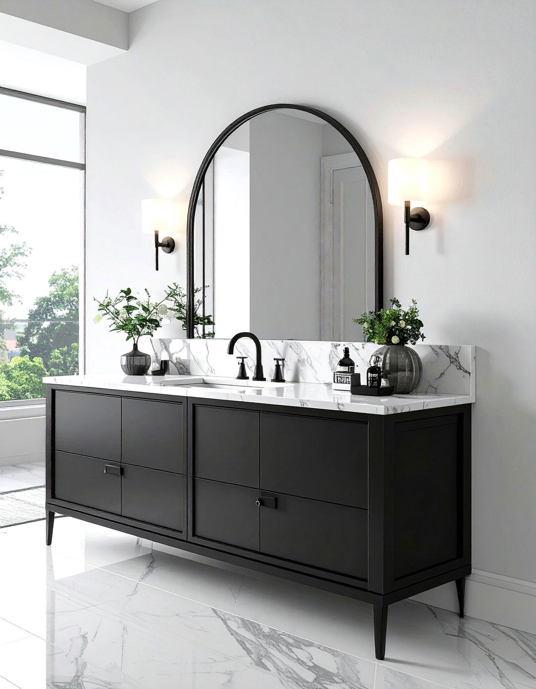 Recessed Arched Medicine Cabinet - 30 vintage modern bathroom ideas