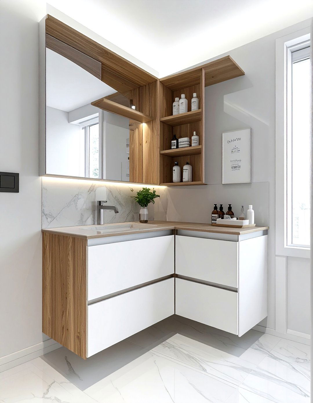 Recessed Bathroom Corner Cabinet - 30 bathroom corner shelving ideas