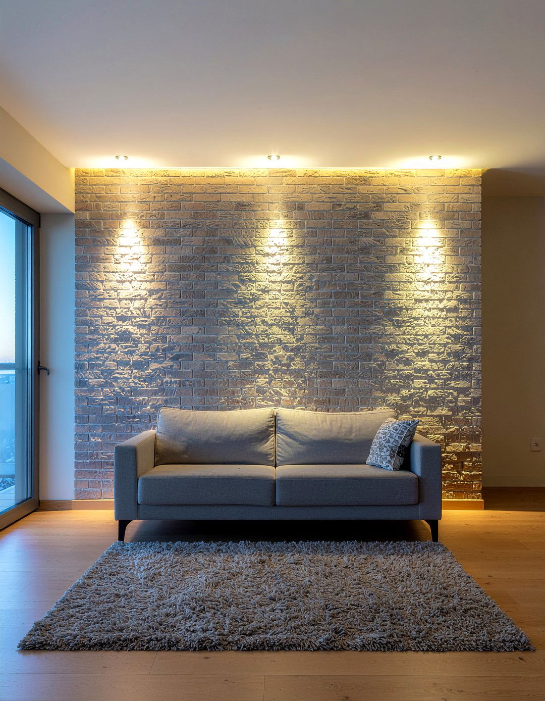 Recessed Brick Wall Lighting - 30 living room brick wall ideas