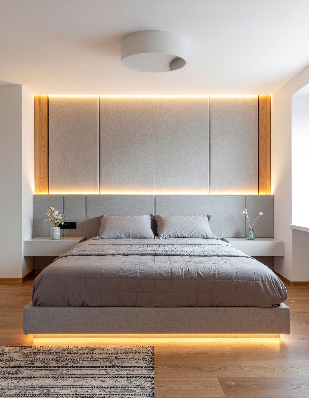 Recessed Headboard - 30 bedroom niche ideas