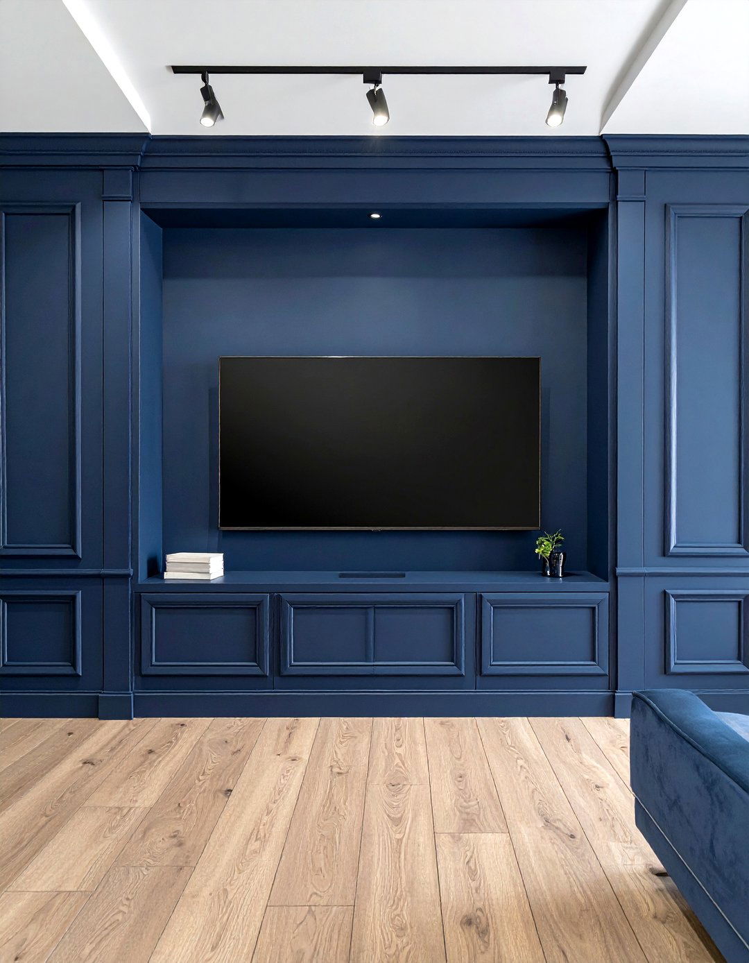 Recessed Panel TV Wall Unit - 30 living room recessed panel ideas