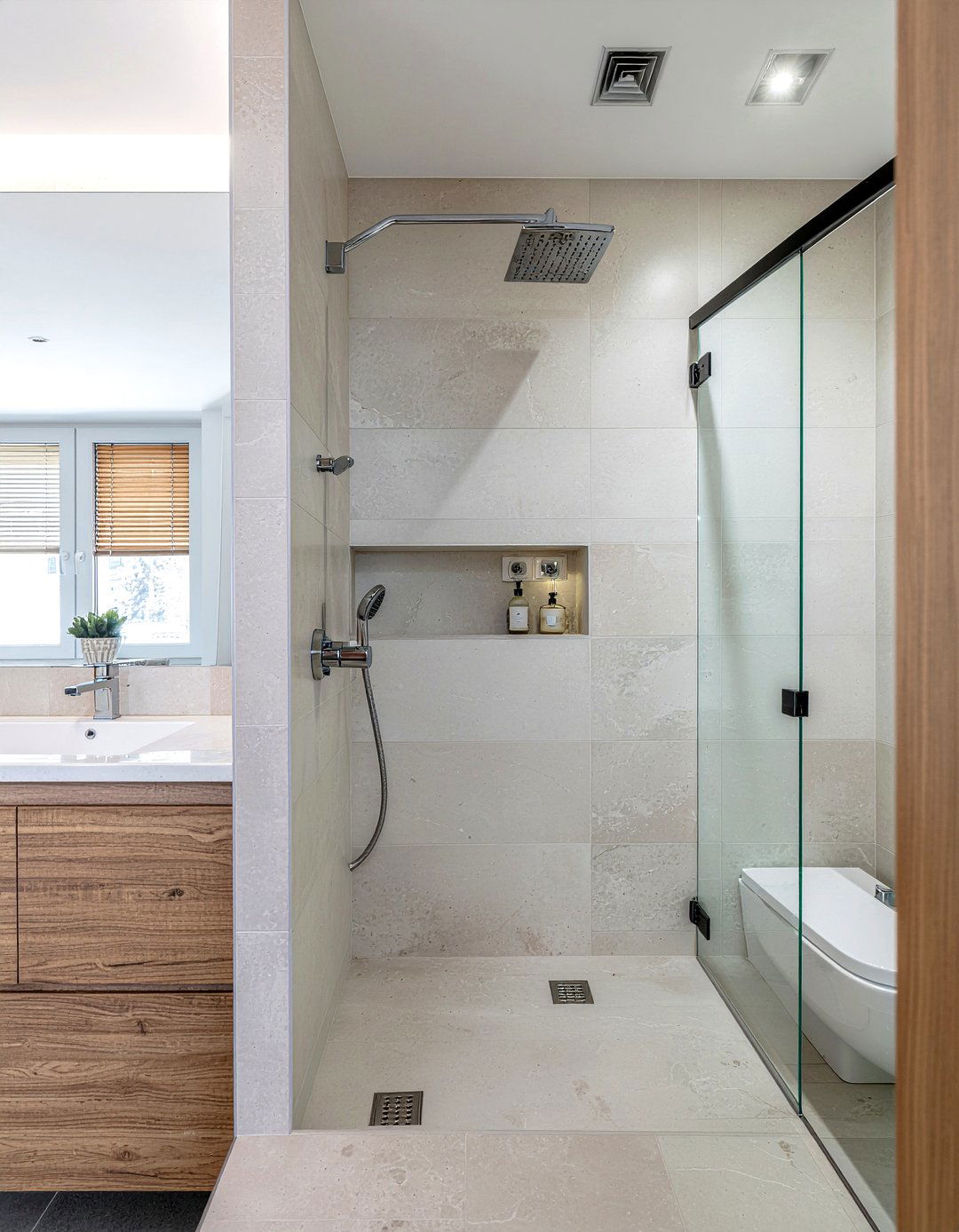 Recessed Shower Niche - 30 minimalist bathroom ideas