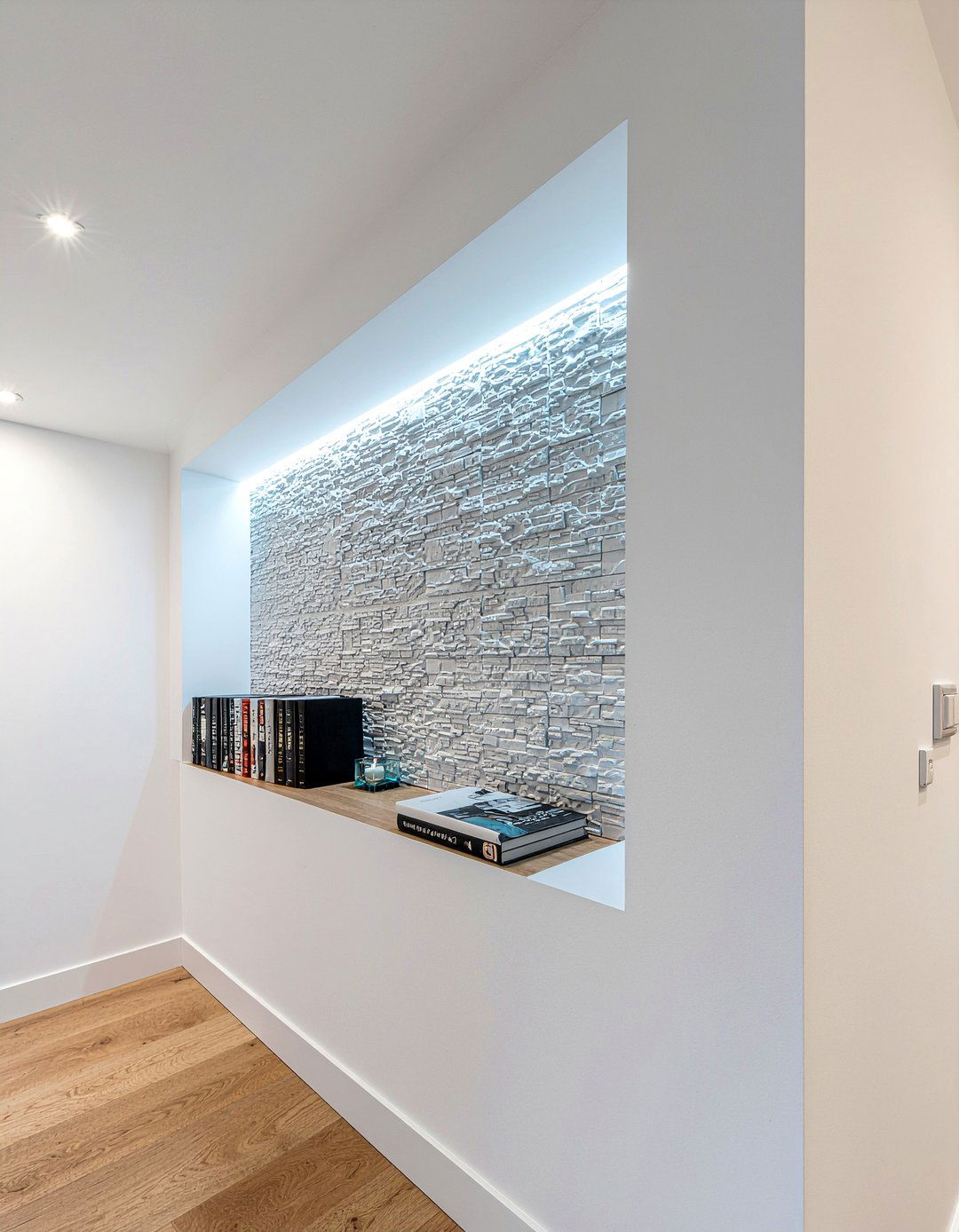 Recessed Wall Bookshelf - 30 bedroom bookshelf ideas