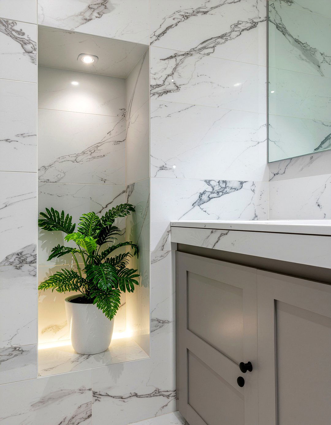 Recessed Wall Niche - 30 bathroom planter ideas