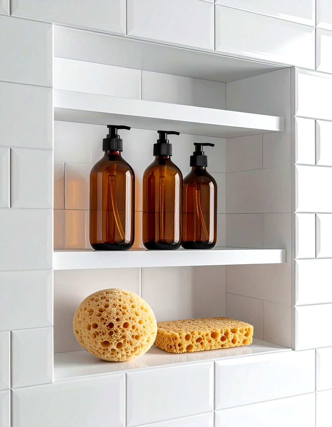 Recessed Wall Niche - 30 bathroom shelving ideas