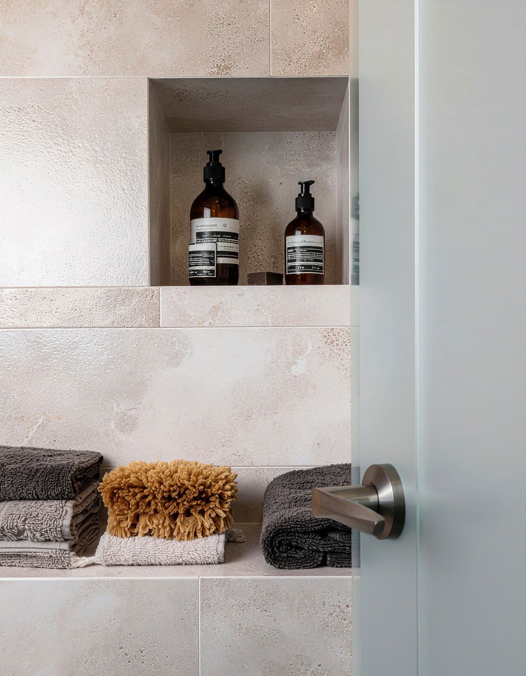 Recessed Wall Niche - 30 bathroom storage ideas