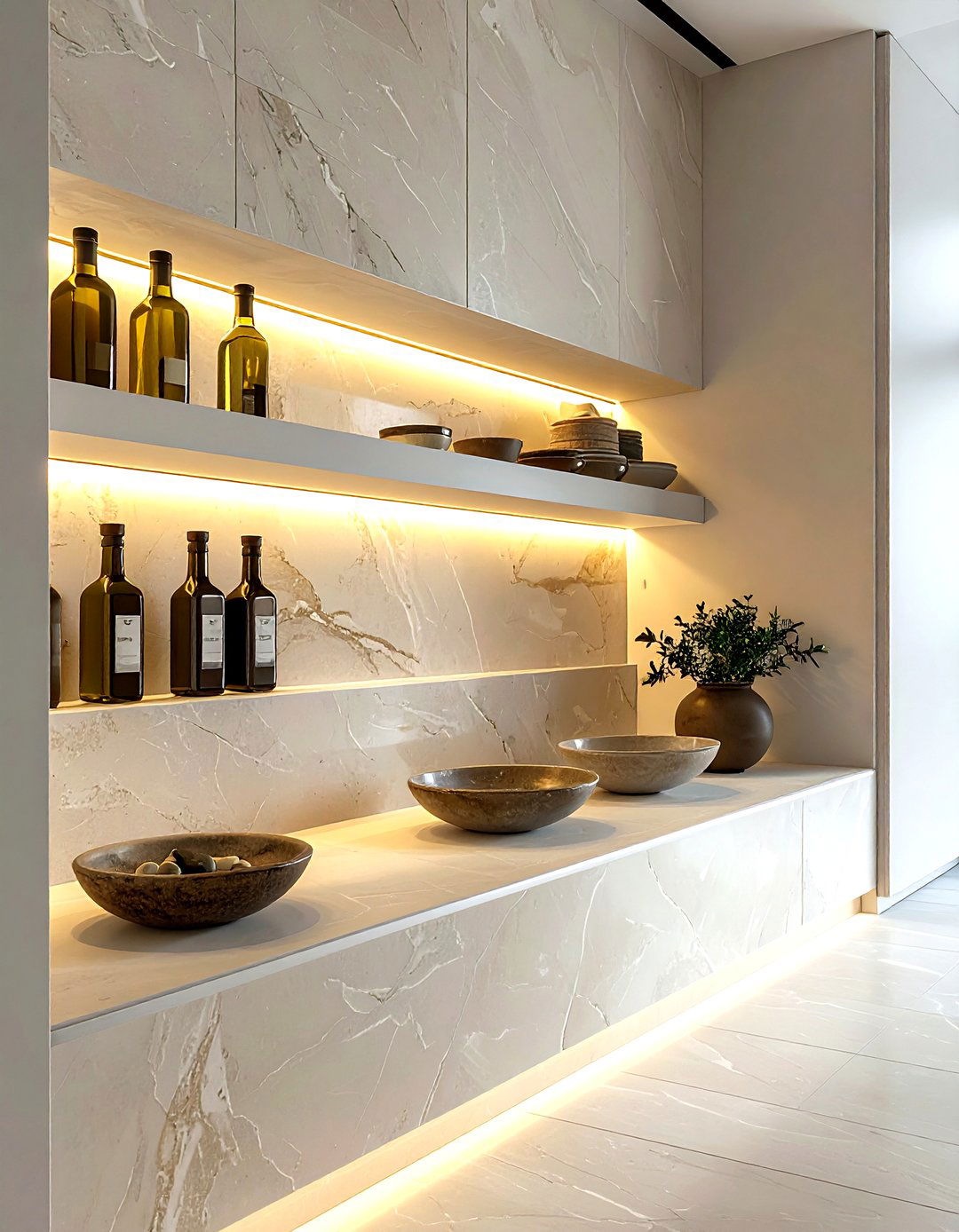 Recessed Wall Niche - 30 kitchen wall storage ideas