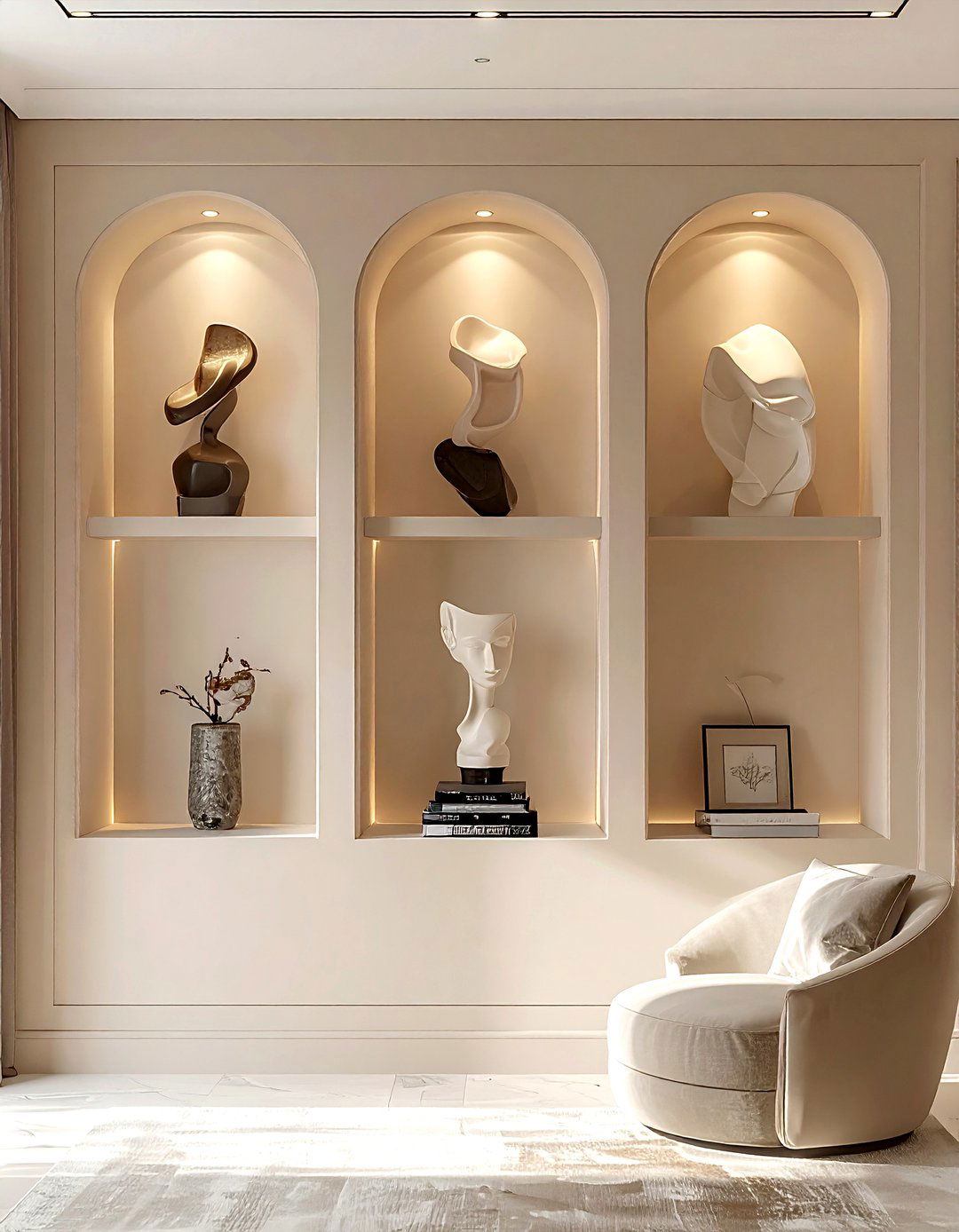 Recessed Wall Niche - 30 living room storage solutions