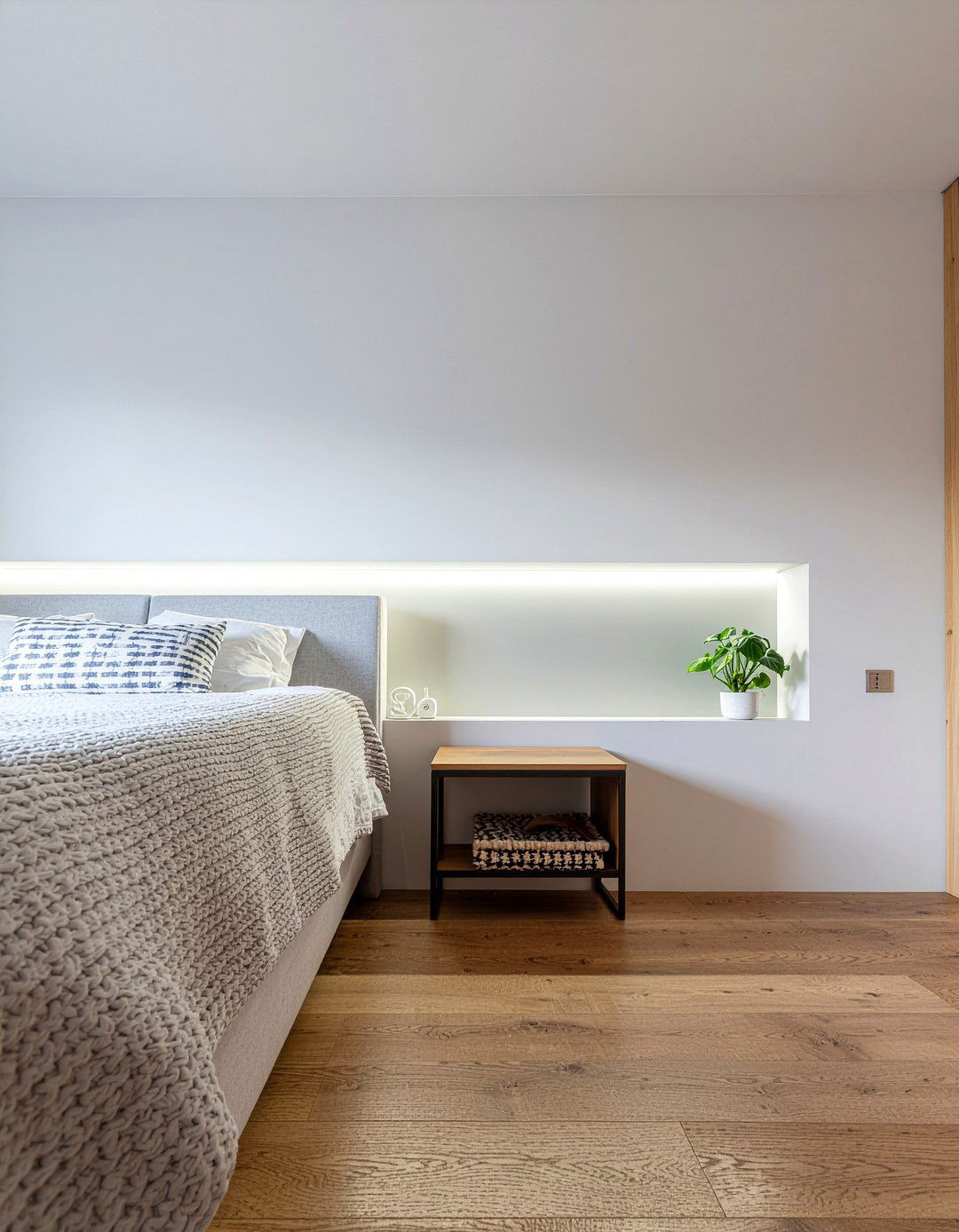 Recessed Wall Shelf - 30 bedroom hidden storage ideas