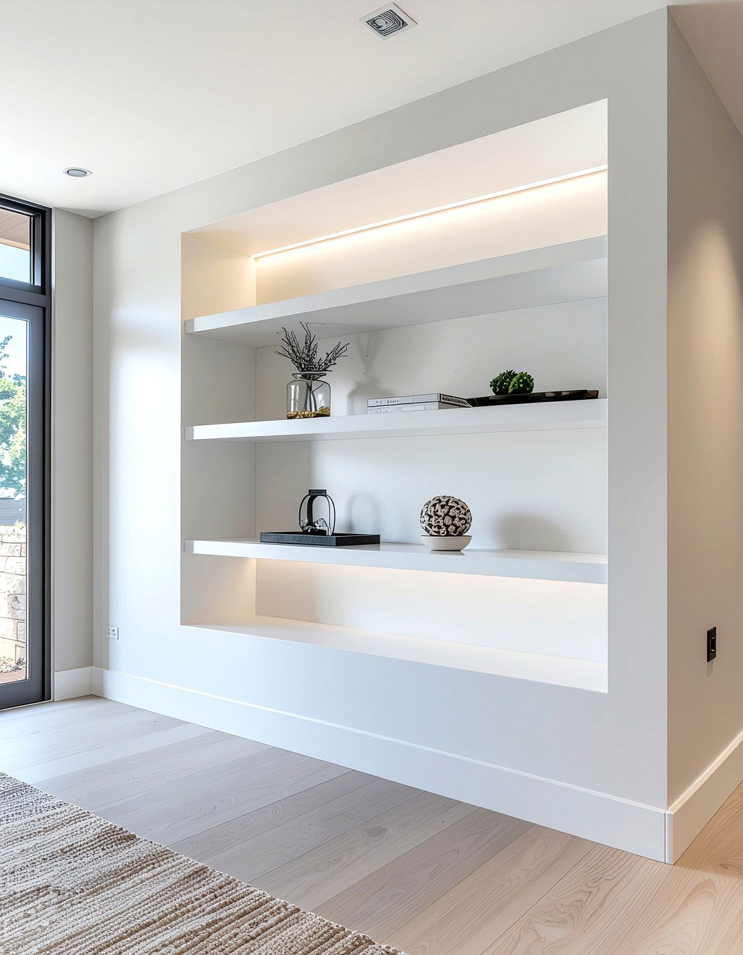 Recessed Wall Shelving - 30 entryway organization ideas