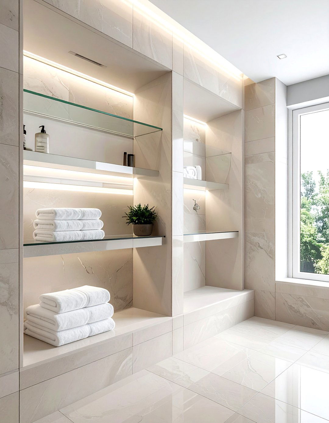 Recessed bathroom shelving - 30 senior friendly bathroom ideas