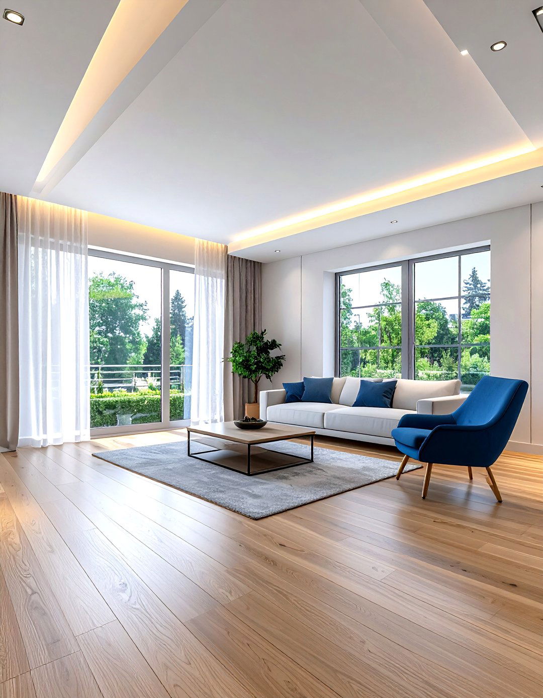 Recessed led ceiling light - 30 living room LED lighting ideas