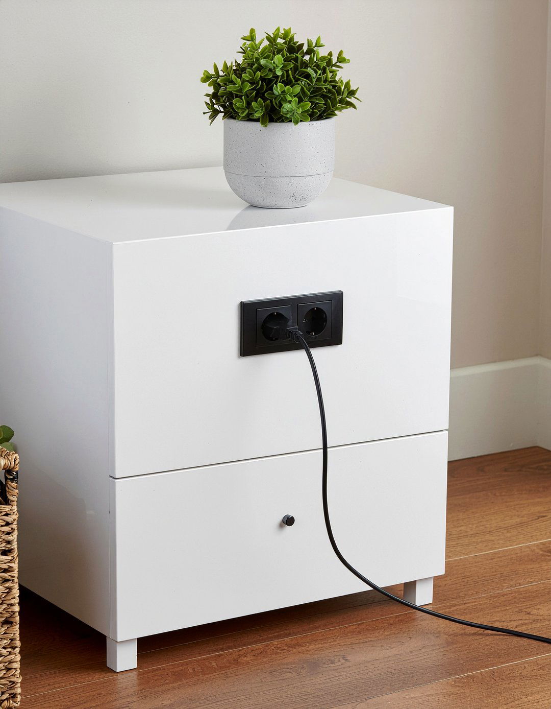 Recessed power strip for nightstand - 30 bedroom charging stations