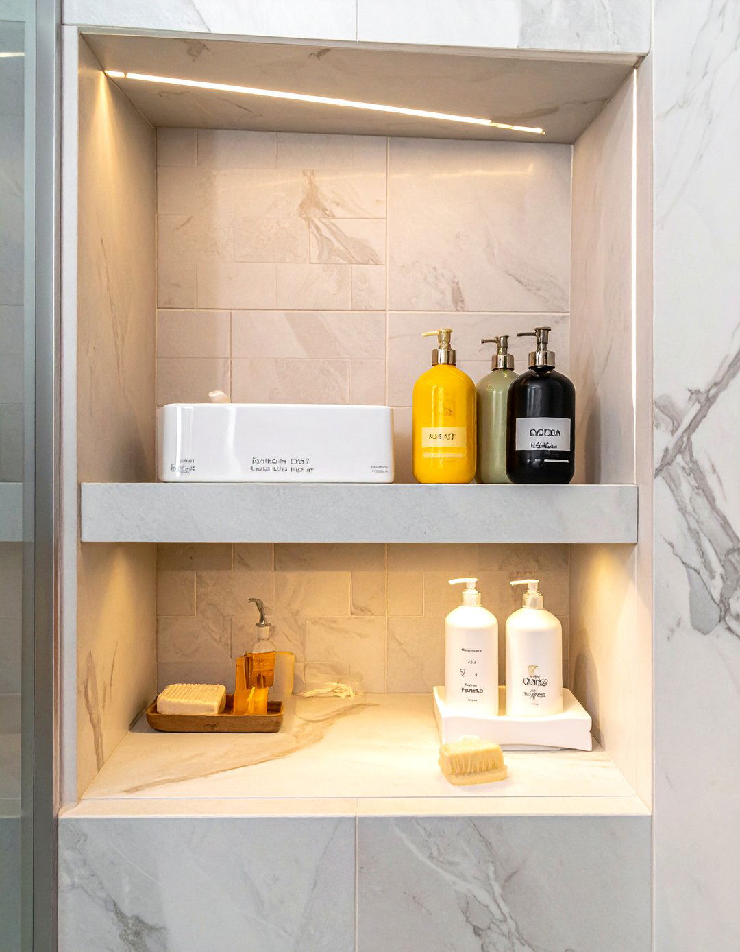 Recessed wall niche - 30 bathroom reconfiguration ideas