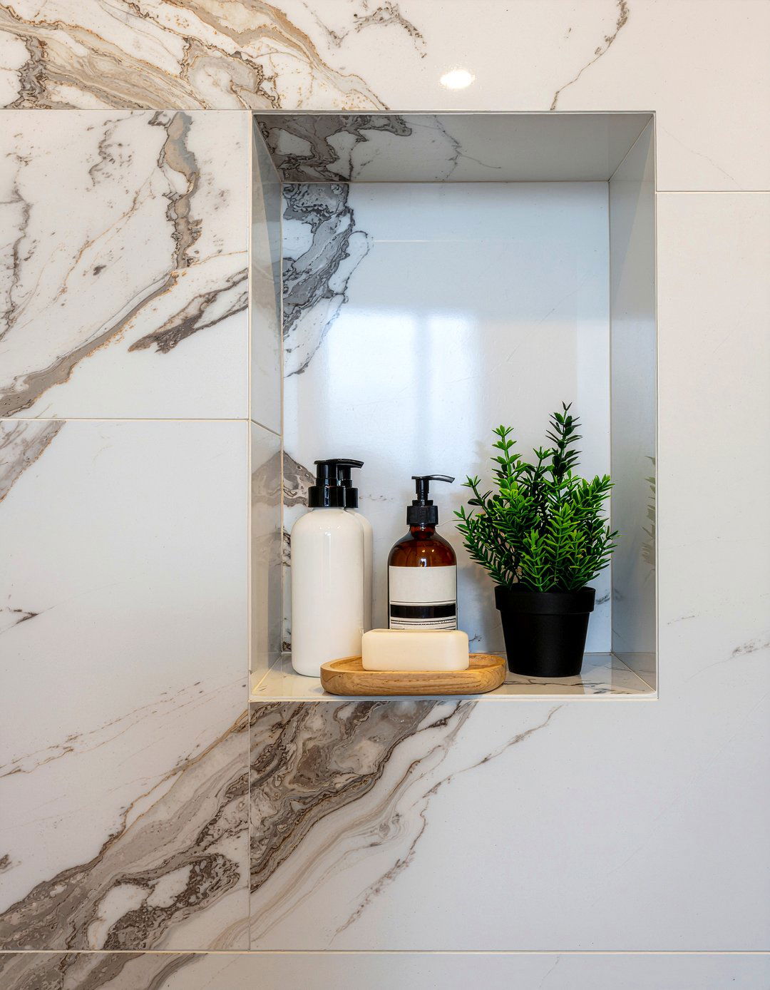 Recessed wall niche - 30 bathroom shelving unit ideas