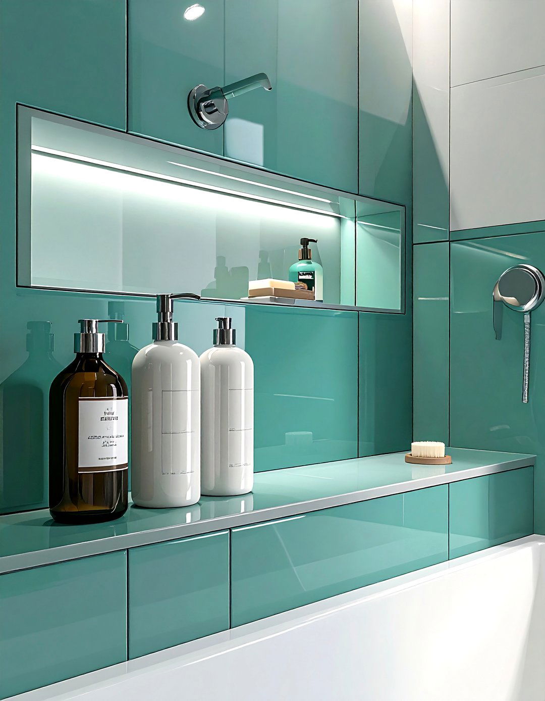 Recessed wall niche - 30 bathroom vertical storage ideas