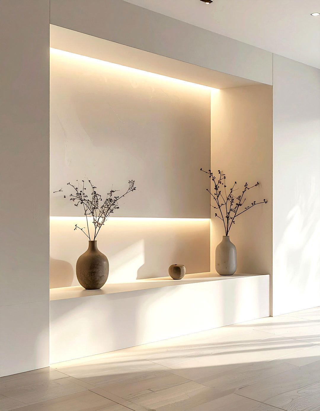 Recessed wall niche - 30 living room clever storage ideas