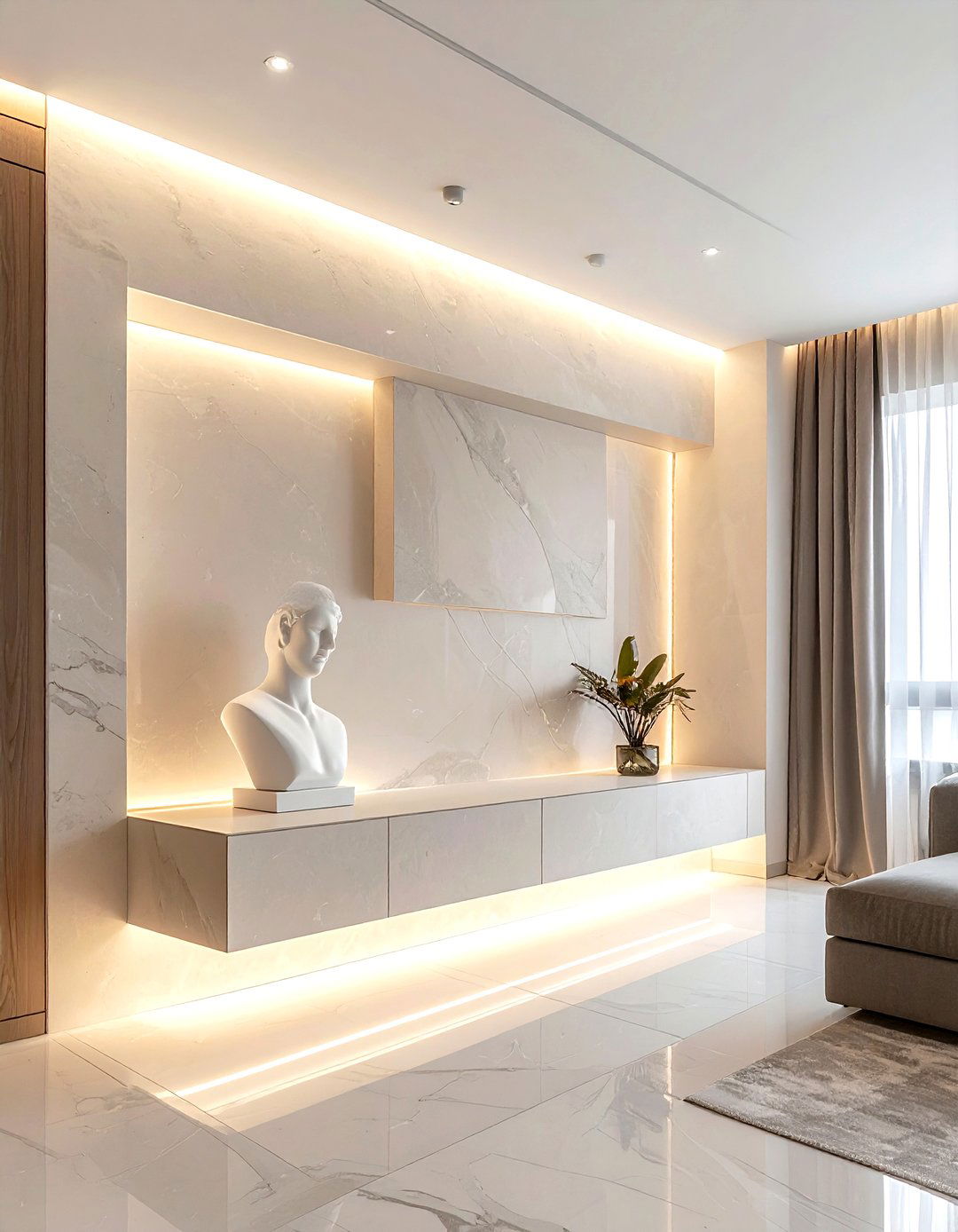 Recessed wall niche - 30 living room wall storage ideas