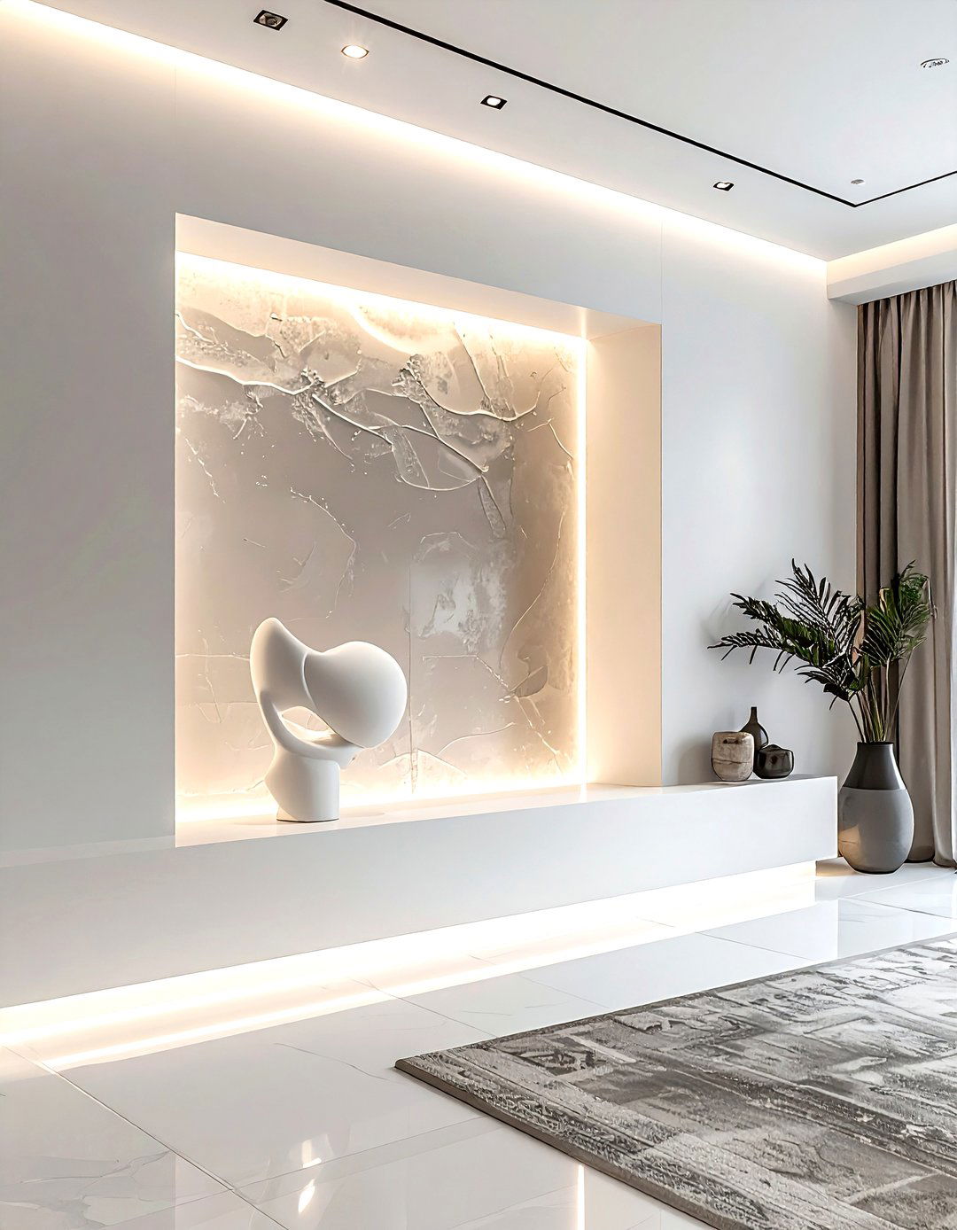 Recessed wall niche lighting - 30 living room led strip lights ideas