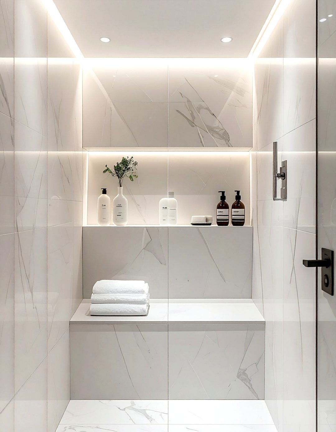 Recessed wall niche storage - 30 bathroom organization hacks