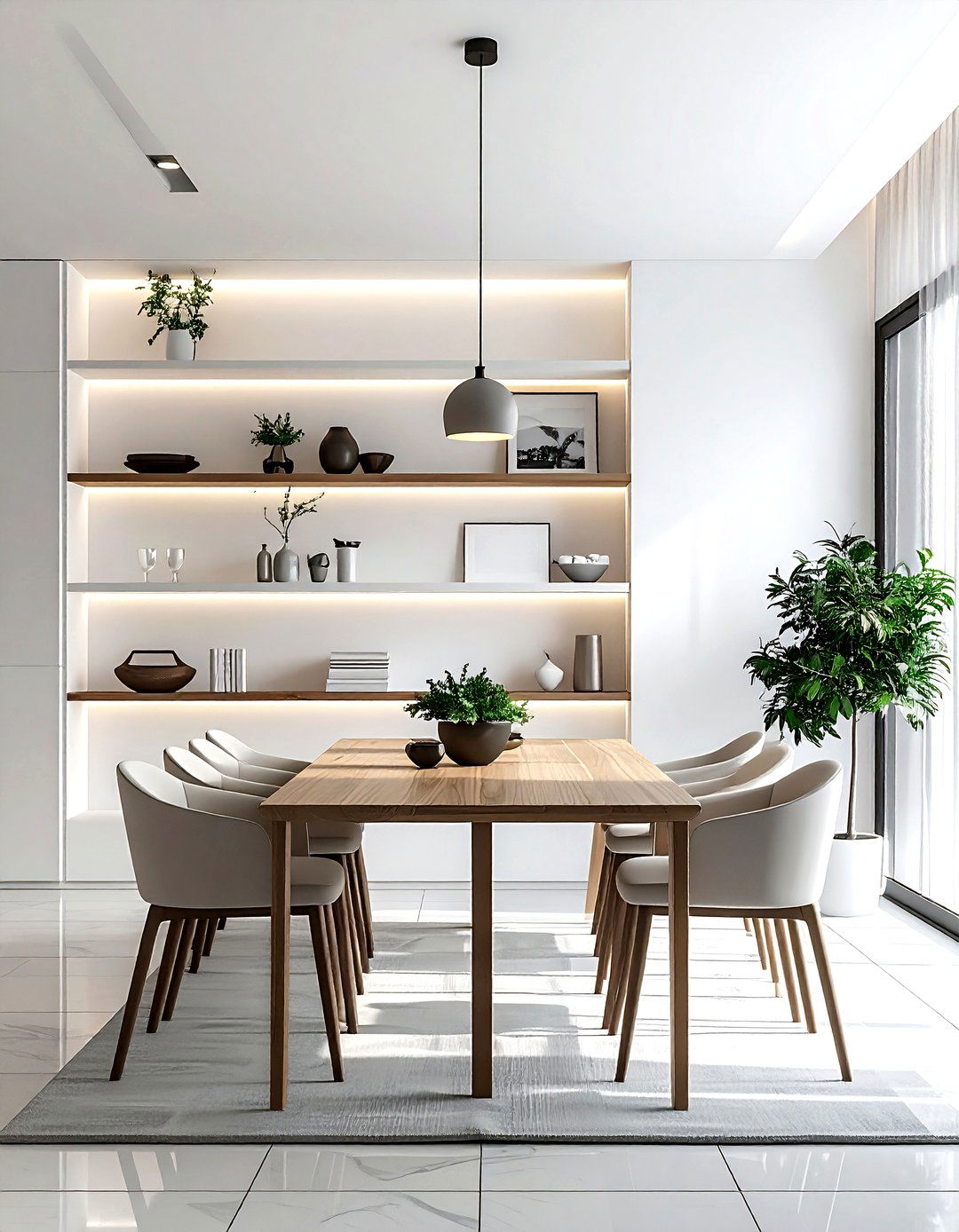 Recessed wall shelving - 30 dining room wall shelving ideas