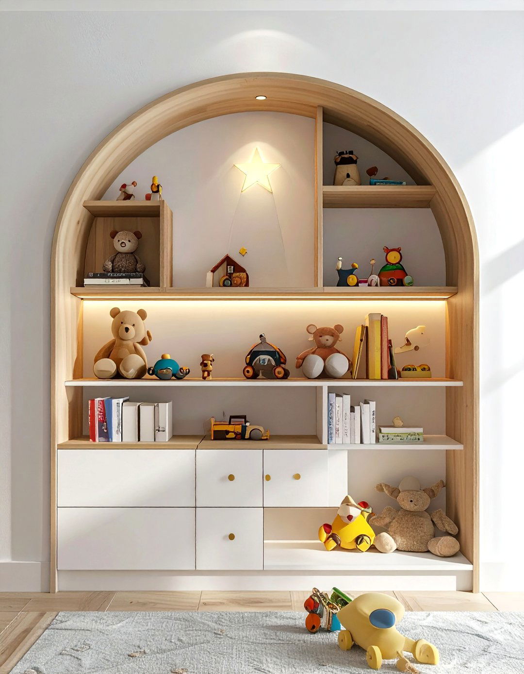 Recessed wall toy storage - 30 living room toy storage ideas