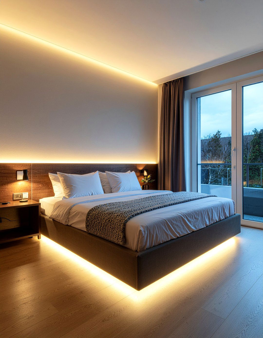 Recessed warm lighting - 30 Japanese bedroom ideas