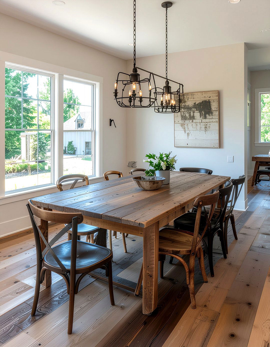 Reclaimed Hardwood Dining Room - 30 dining room hardwood floor ideas