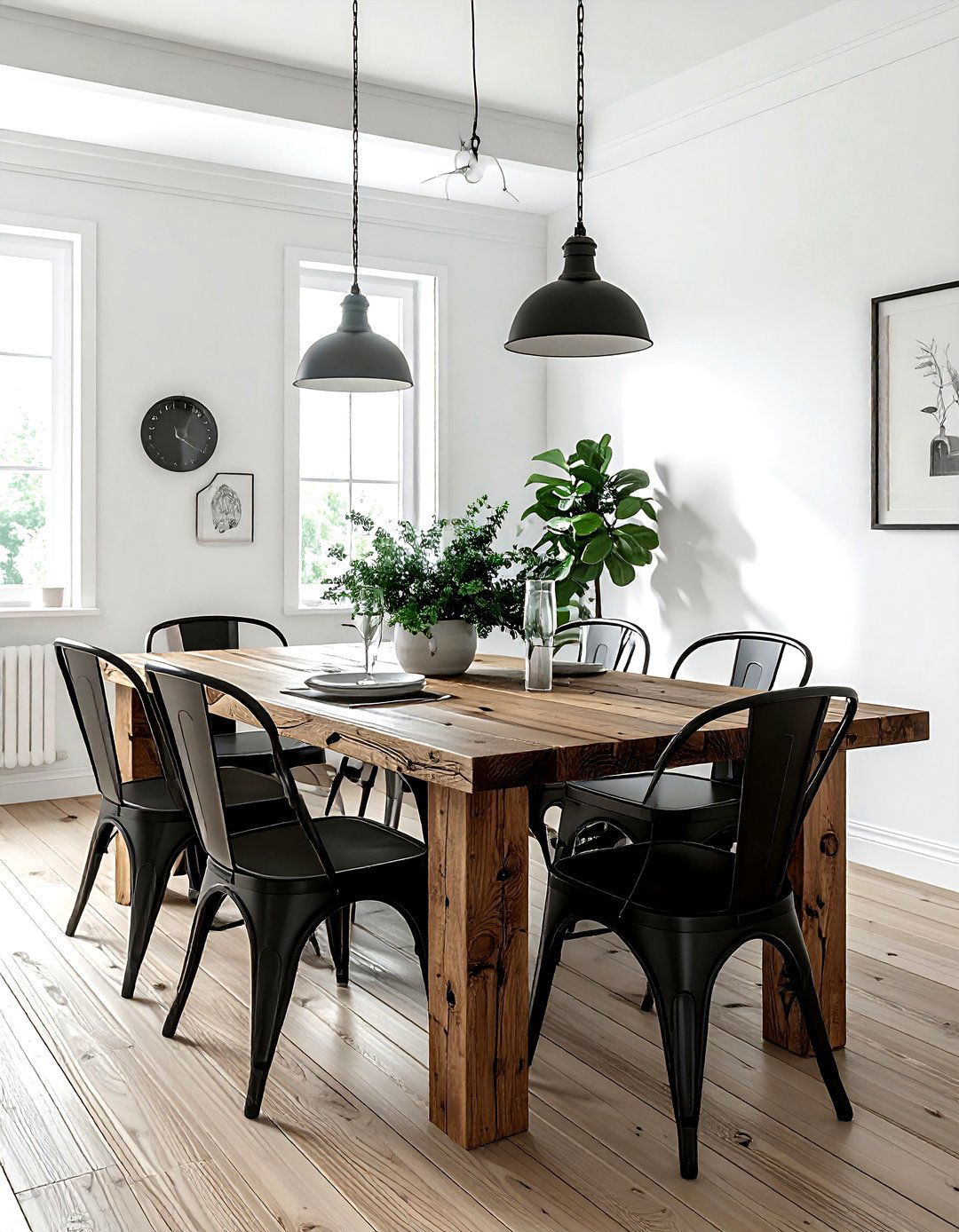 Reclaimed Oak Trestle Table - 30 modern traditional dining room ideas
