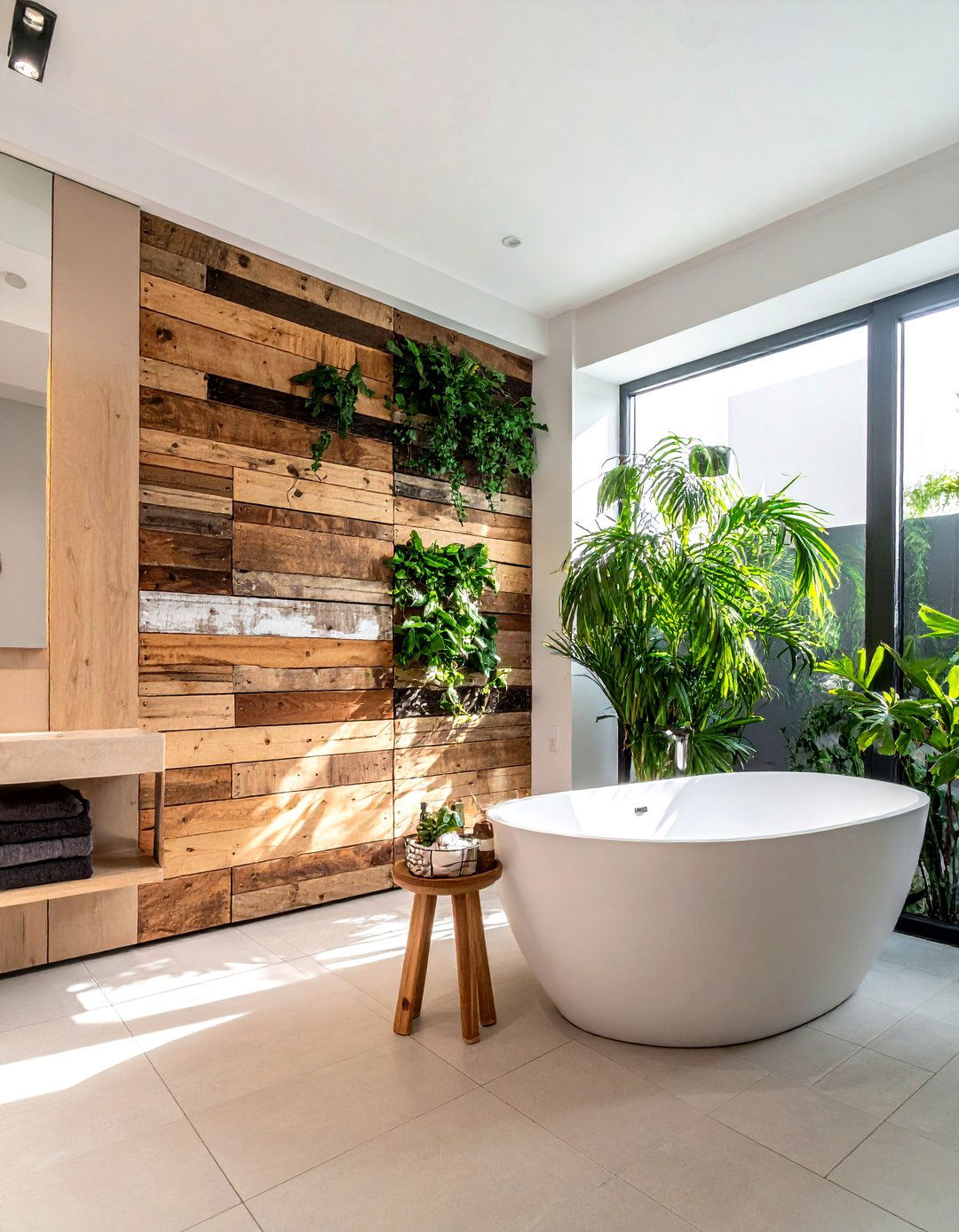 Reclaimed Pallet Wall - 30 bathroom upcycled ideas