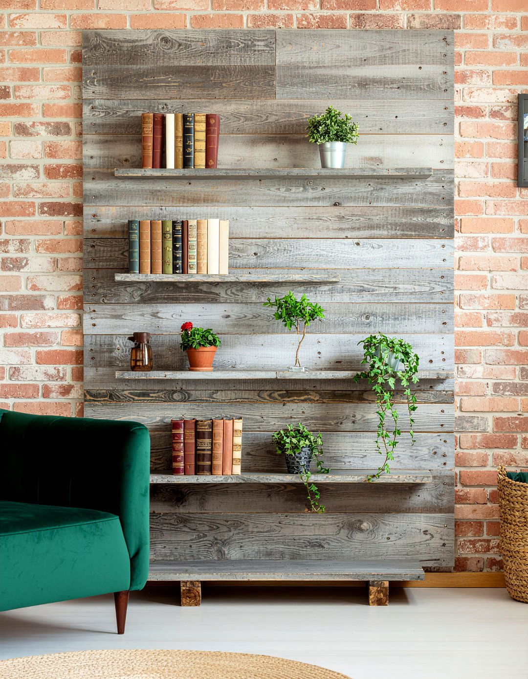 Reclaimed Pine Bookshelf - 30 living room pine furniture ideas