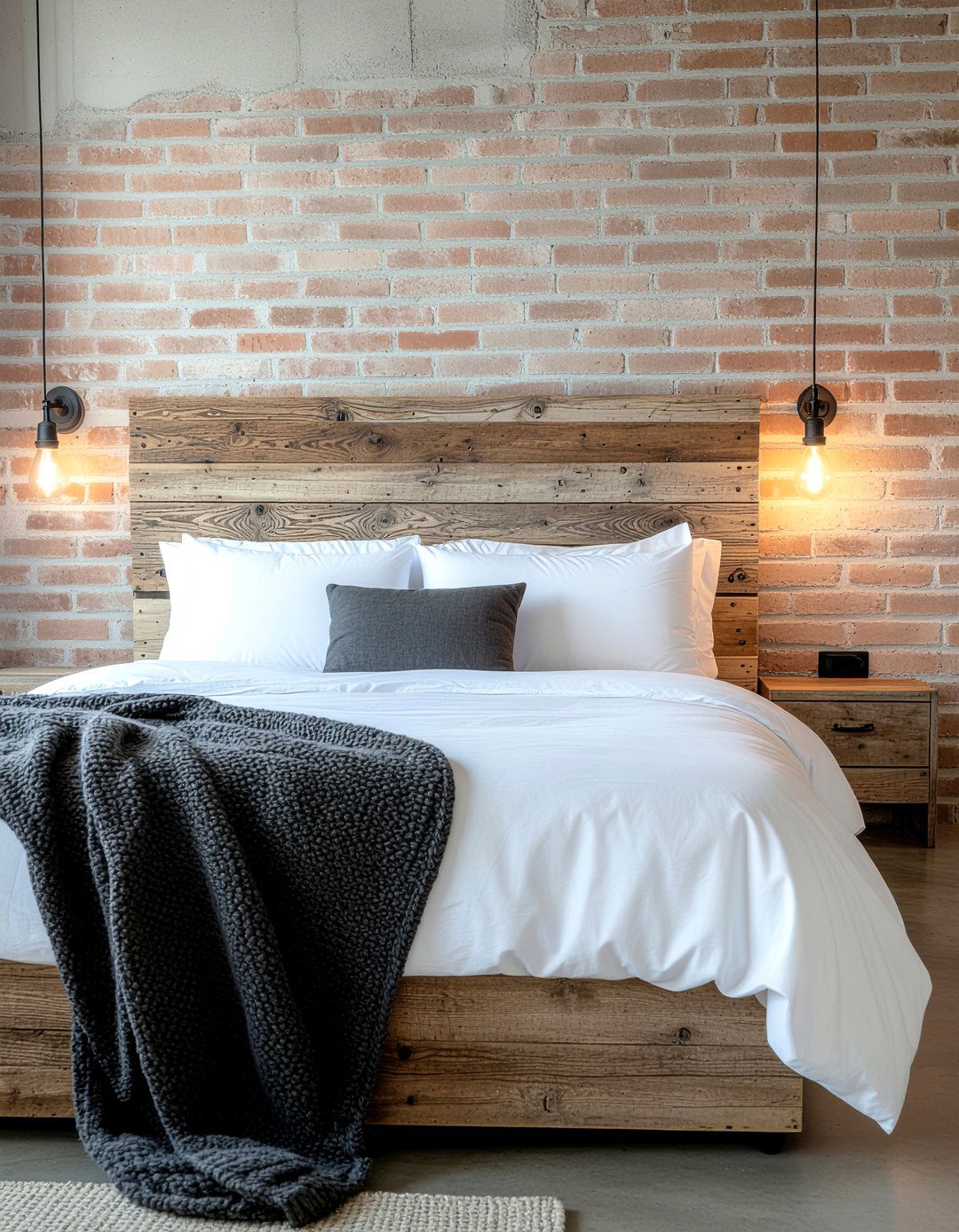Reclaimed Pine Headboard - 30 bedroom pine furniture ideas