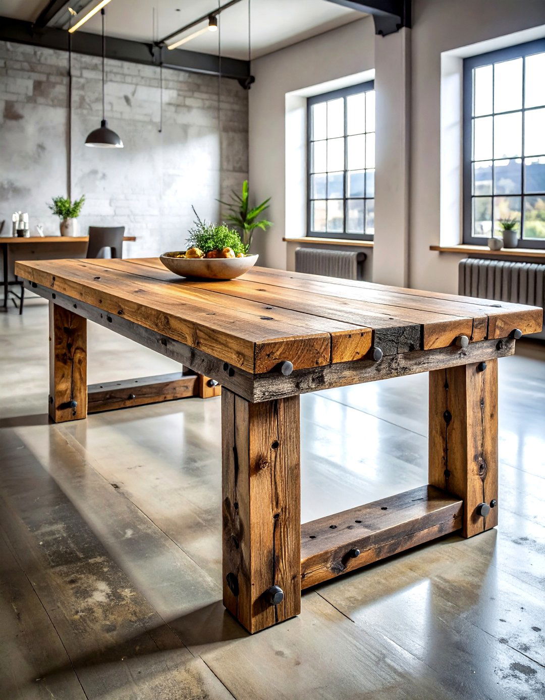Reclaimed Railway Sleeper Dining Table - 30 reclaimed wood dining table ideas