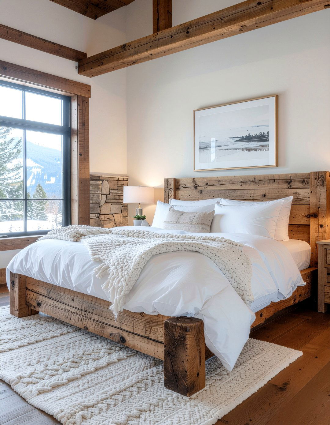 Reclaimed Timber Bed Frame - 30 bedroom reclaimed wood furniture ideas