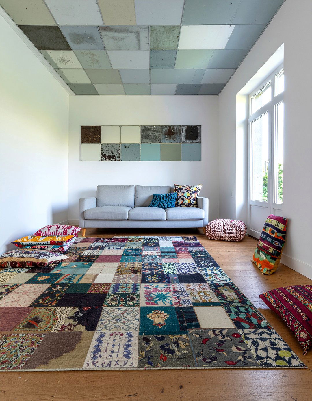 Reclaimed Tin Ceiling Tiles - 30 living room pressed metal ceiling ideas