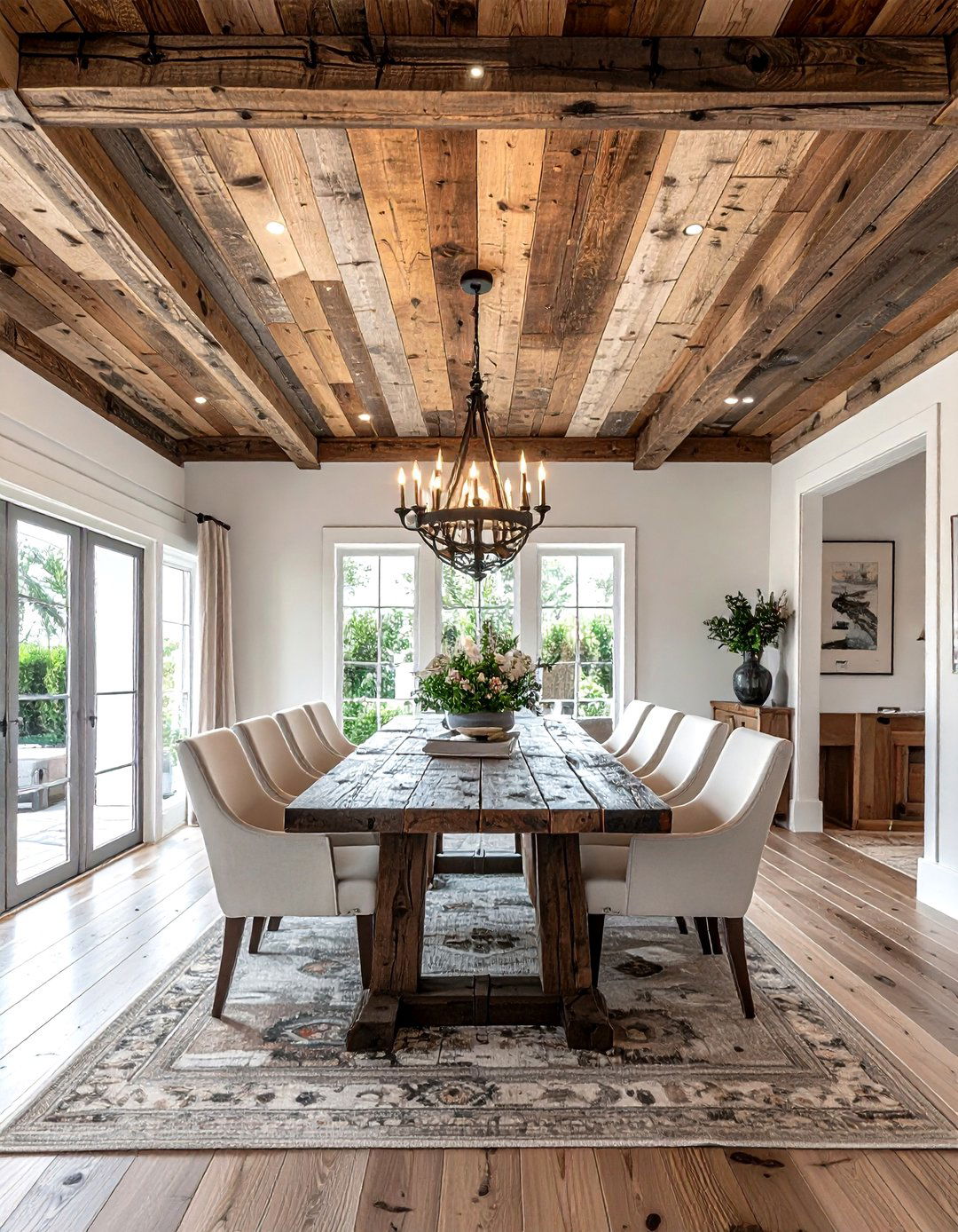 Reclaimed Wood Accent Ceiling - 30 reclaimed wood decor ideas