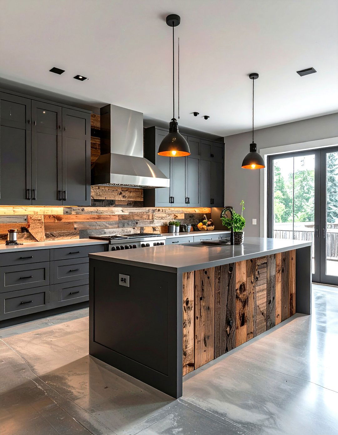 Reclaimed Wood Accent Wall - 30 kitchen wood wall ideas