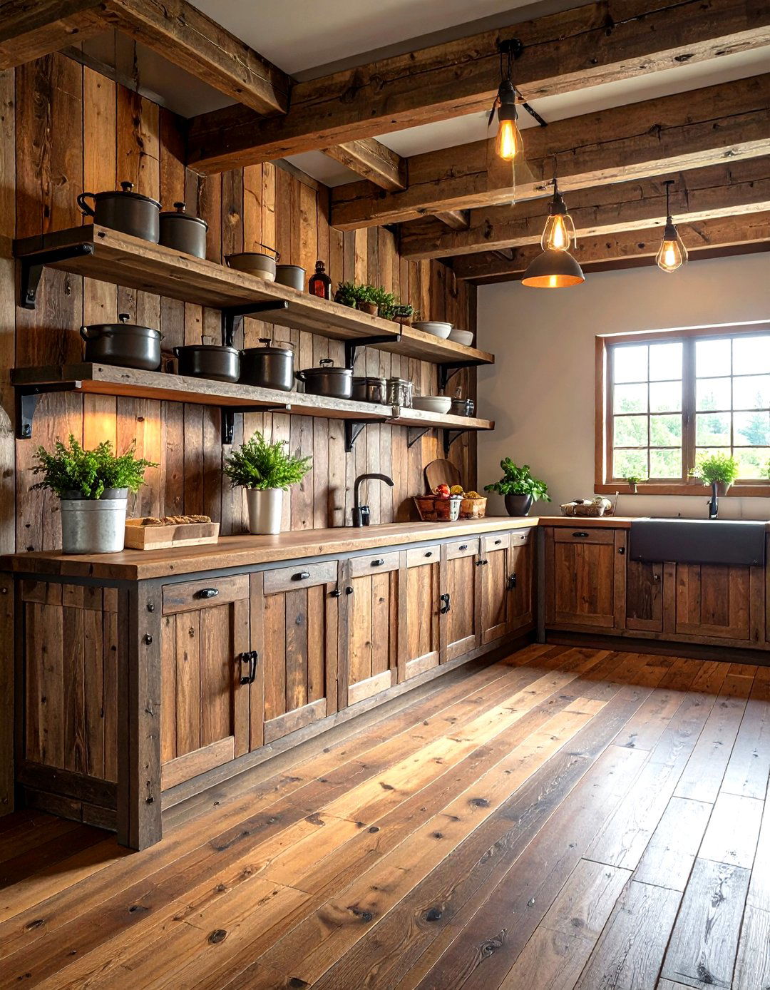 Reclaimed Wood Accent - 30 kitchen paneling ideas