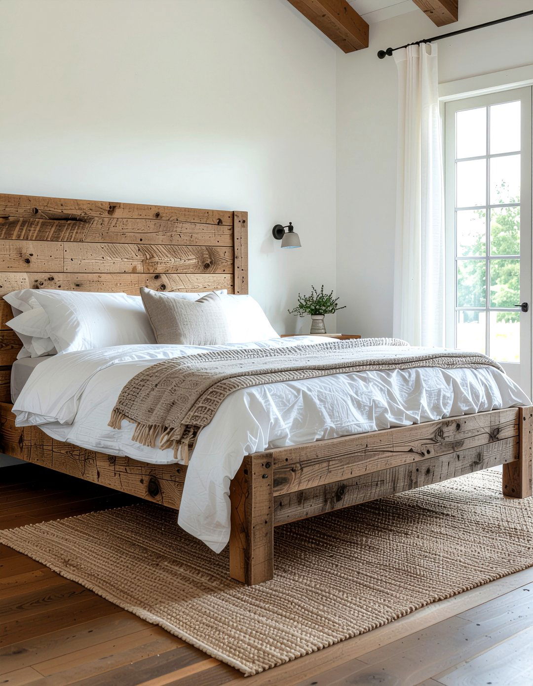 Reclaimed Wood Bed - 30 natural bedroom ideas