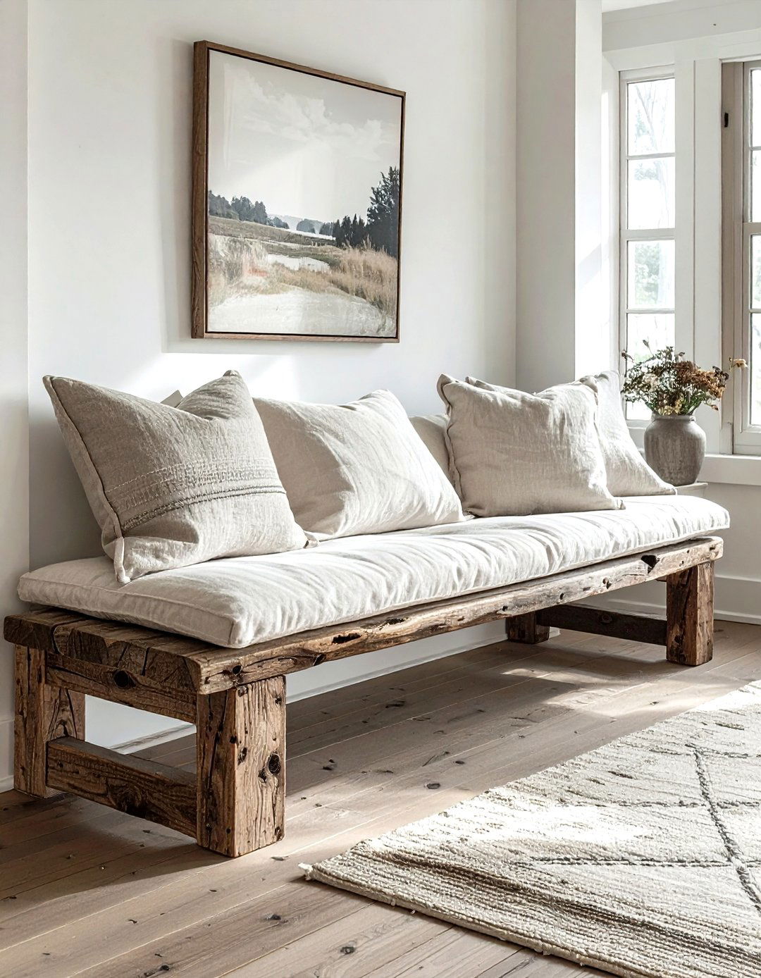 Reclaimed Wood Bench Seating - 30 reclaimed wood dining room ideas