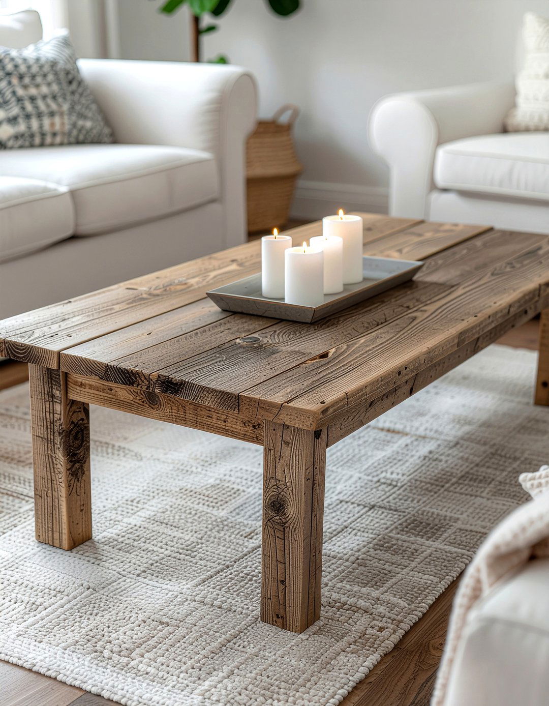 Reclaimed Wood Coffee Table - 30 farmhouse home decor ideas