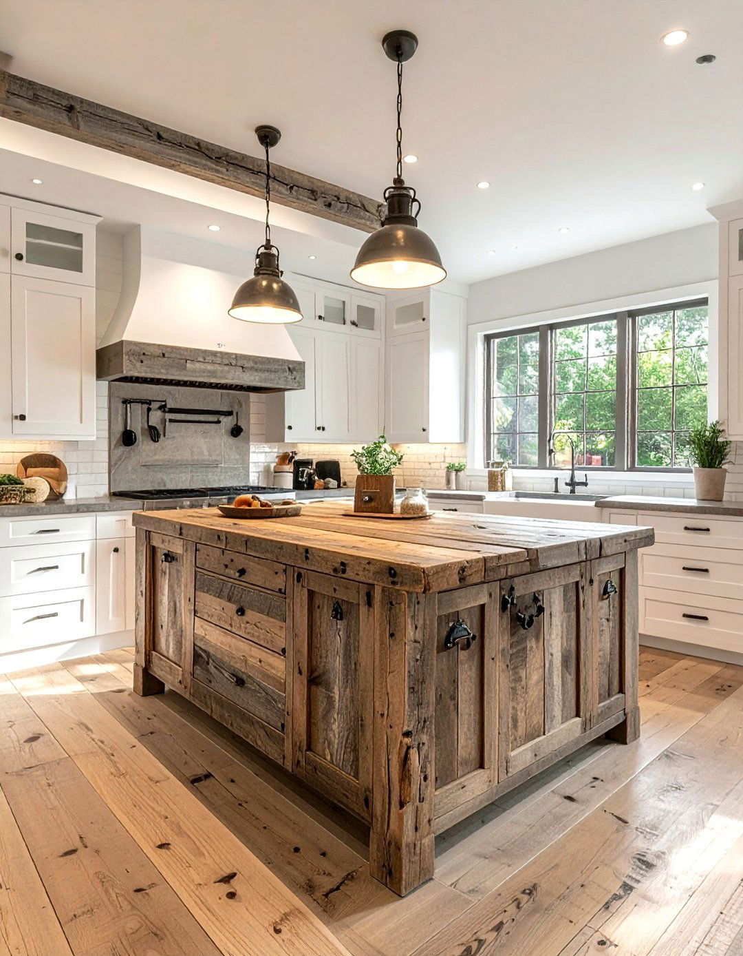 Reclaimed Wood Countertop - 30 DIY kitchen countertop ideas