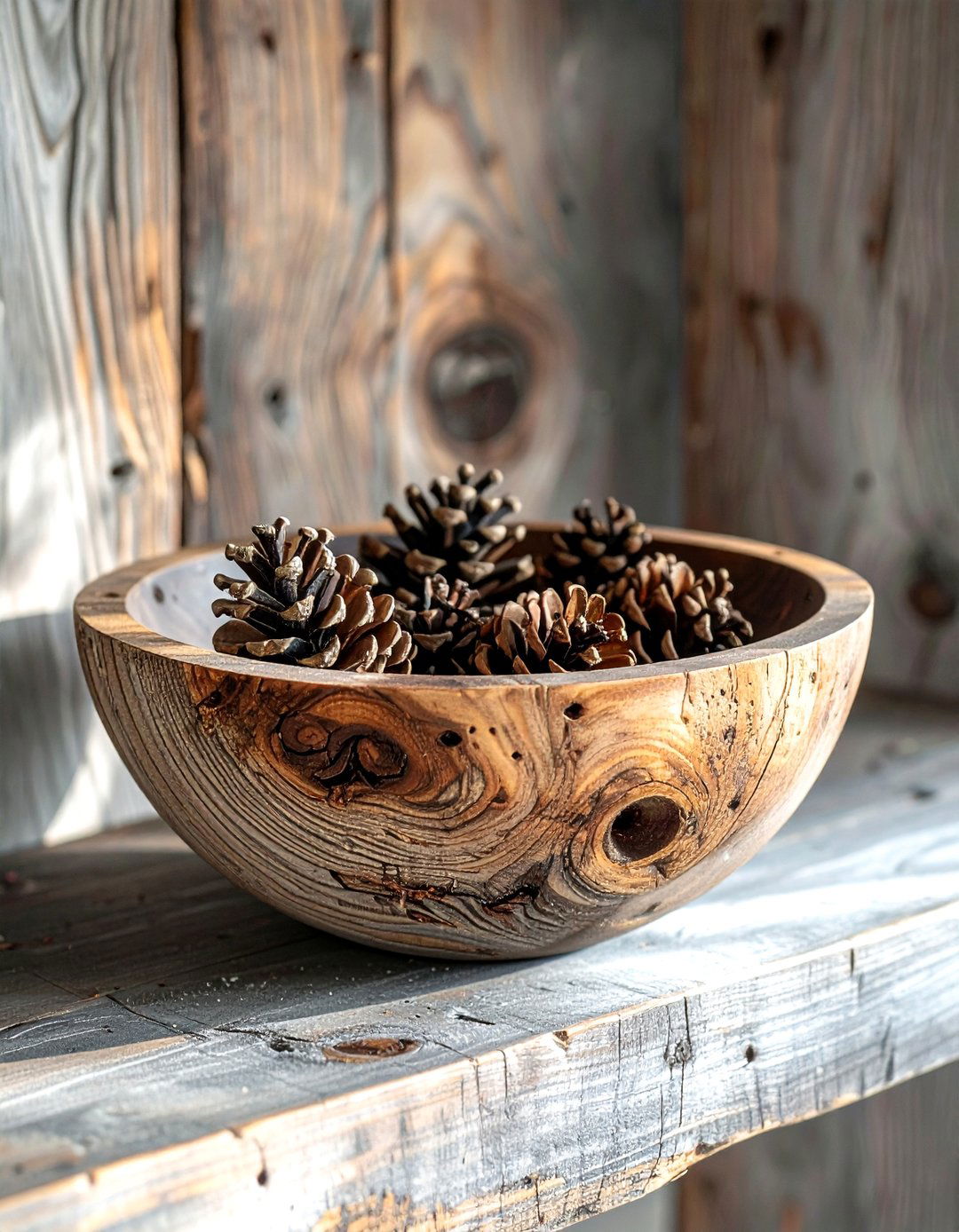 Reclaimed Wood Decorative Bowl - 30 wooden bowl ideas