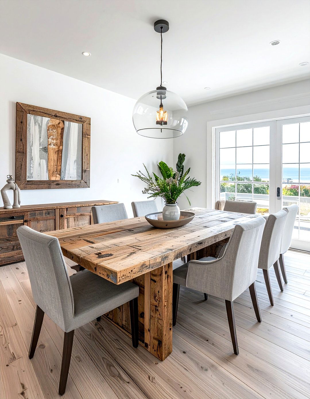 Reclaimed Wood Dining Room - 30 seaside dining room ideas