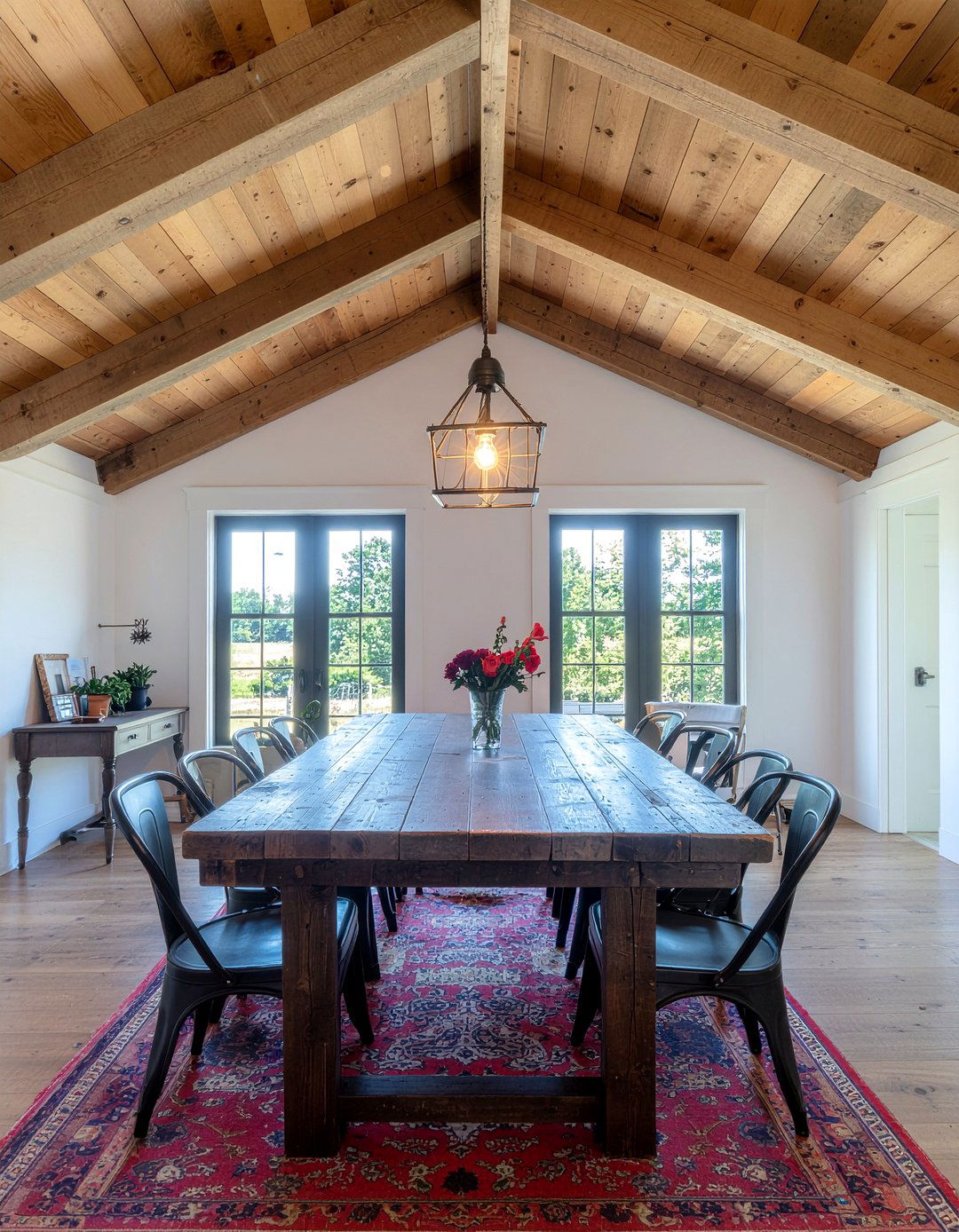 Reclaimed Wood Dining Room Ceiling - 30 dining room wood ceiling ideas
