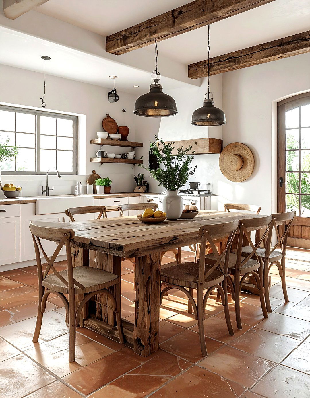 Reclaimed Wood Dining Table - 30 Southwestern kitchen ideas